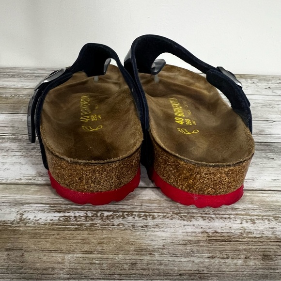 Birkenstock Gizen Birko Flor Dress Blue Navy Patent Sandals - Picture 4 of 14